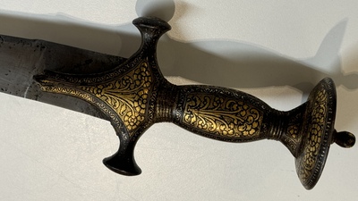A collection of three daggers decorated with jade, silver and gold and an Indian mogul sword, India, 17/19th C.