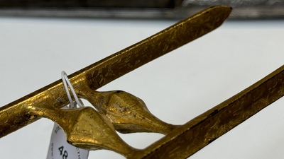 A collection of three daggers decorated with jade, silver and gold and an Indian mogul sword, India, 17/19th C.