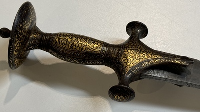 A collection of three daggers decorated with jade, silver and gold and an Indian mogul sword, India, 17/19th C.