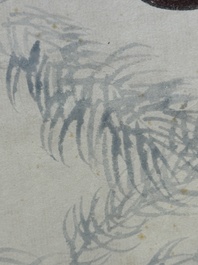 Mi Gengyun 糜耕耘 (1910-1998): 'Lotus', ink and colour on paper, dated 1977
