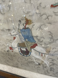 Chinese school: 'Deities in heaven', ink and colour on silk, 19th C.