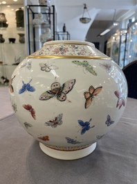 A Chinese famille rose 'butterfly' vase, Guangxu mark and of the period