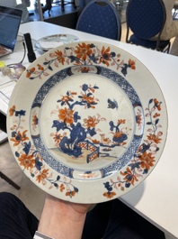 A collection of eleven Chinese Imari-style plates with floral design, 18th C.