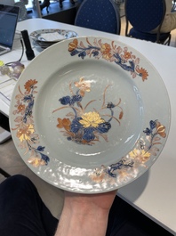 A collection of eleven Chinese Imari-style plates with floral design, 18th C.