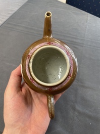 Two Chinese famille rose teapots and a bowl, Qianlong