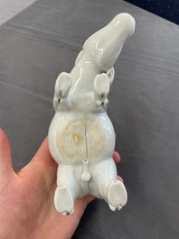 A Chinese blue and white garlic-mouth vase and a white glazed group of a boy on a buffalo, Wanli/Qianlong