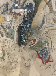 Chinese school: 'Deities in heaven', ink and colour on silk, 19th C.