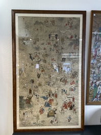 Chinese school: 'Deities in heaven', ink and colour on silk, 19th C.