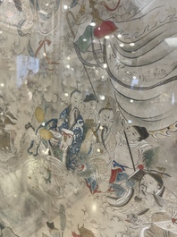 Chinese school: 'Deities in heaven', ink and colour on silk, 19th C.