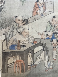 Qian Huian 錢慧安 (1833-1911): 'Playing boys', ink and colour on silk, 19/20th C.