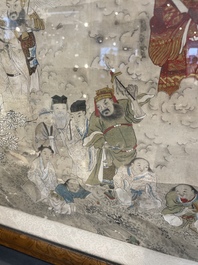 Chinese school: 'Deities in heaven', ink and colour on silk, 19th C.