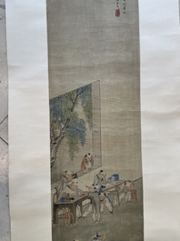 Qian Huian 錢慧安 (1833-1911): 'Playing boys', ink and colour on silk, 19/20th C.