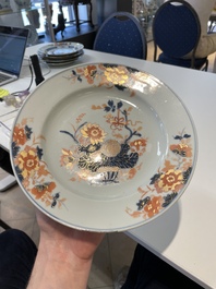 A collection of eleven Chinese Imari-style plates with floral design, 18th C.