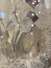 Chinese school: 'Deities in heaven', ink and colour on silk, 19th C.