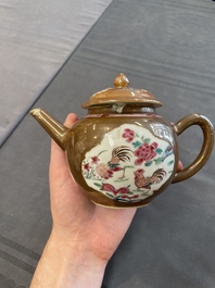 Two Chinese famille rose teapots and a bowl, Qianlong