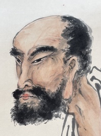 Deng Feng 鄧芬 (1894-1964): 'Monk', ink and colour on paper, dated 1943