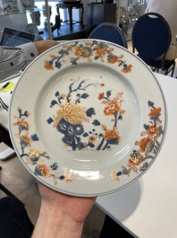 A collection of eleven Chinese Imari-style plates with floral design, 18th C.