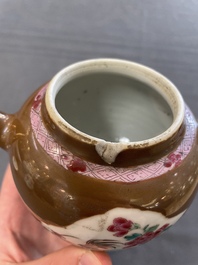 Two Chinese famille rose teapots and a bowl, Qianlong