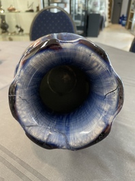 A Chinese flamb&eacute;-glazed vase, Qianlong mark, 18/19th C.