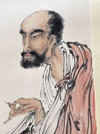 Deng Feng 鄧芬 (1894-1964): 'Monk', ink and colour on paper, dated 1943