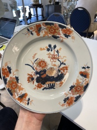 A collection of eleven Chinese Imari-style plates with floral design, 18th C.