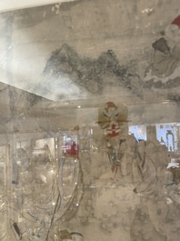 Chinese school: 'Deities in heaven', ink and colour on silk, 19th C.