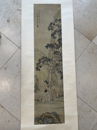 Qian Huian 錢慧安 (1833-1911): 'Playing boys', ink and colour on silk, 19/20th C.