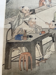 Qian Huian 錢慧安 (1833-1911): 'Playing boys', ink and colour on silk, 19/20th C.
