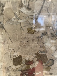 Chinese school: 'Deities in heaven', ink and colour on silk, 19th C.