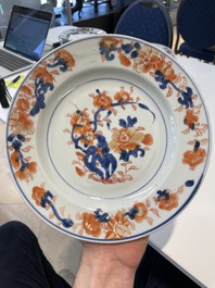 A collection of eleven Chinese Imari-style plates with floral design, 18th C.