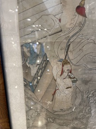 Chinese school: 'Deities in heaven', ink and colour on silk, 19th C.