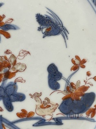 A collection of eleven Chinese Imari-style plates with floral design, 18th C.