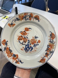 A collection of eleven Chinese Imari-style plates with floral design, 18th C.