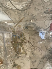 Chinese school: 'Deities in heaven', ink and colour on silk, 19th C.