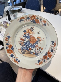 A collection of eleven Chinese Imari-style plates with floral design, 18th C.