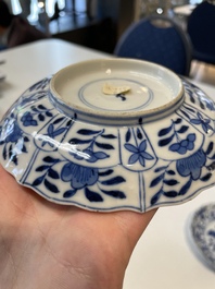 A varied collection of Chinese blue and white, grisaille and famille verte porcelain, Kangxi and later