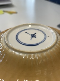 A varied collection of Chinese blue and white, grisaille and famille verte porcelain, Kangxi and later