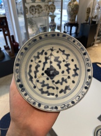 A varied collection of Chinese blue and white, grisaille and famille verte porcelain, Kangxi and later