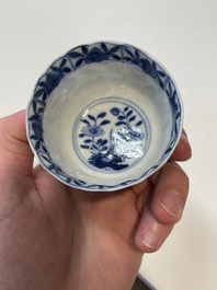 A varied collection of Chinese blue and white, grisaille and famille verte porcelain, Kangxi and later
