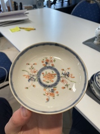 A varied collection of Chinese blue and white, grisaille and famille verte porcelain, Kangxi and later