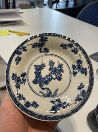 A varied collection of Chinese blue and white, grisaille and famille verte porcelain, Kangxi and later
