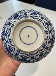 A varied collection of Chinese blue and white, grisaille and famille verte porcelain, Kangxi and later
