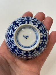 A varied collection of Chinese blue and white, grisaille and famille verte porcelain, Kangxi and later