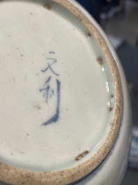 A varied collection of Chinese blue and white, grisaille and famille verte porcelain, Kangxi and later
