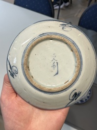 A varied collection of Chinese blue and white, grisaille and famille verte porcelain, Kangxi and later