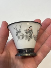 A varied collection of Chinese blue and white, grisaille and famille verte porcelain, Kangxi and later