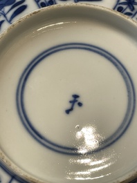 A varied collection of Chinese blue and white, grisaille and famille verte porcelain, Kangxi and later