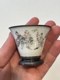 A varied collection of Chinese blue and white, grisaille and famille verte porcelain, Kangxi and later