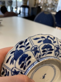 A varied collection of Chinese blue and white, grisaille and famille verte porcelain, Kangxi and later