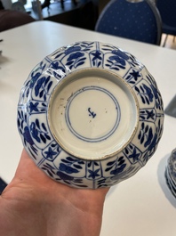 A varied collection of Chinese blue and white, grisaille and famille verte porcelain, Kangxi and later